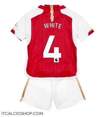 Arsenal Benjamin White #4 Prima Maglia Bambino 2023-24 Manica Corta (+ Pantaloni corti)